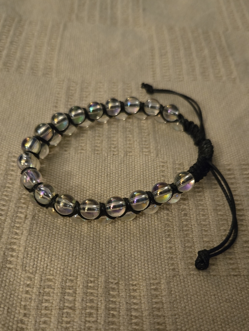 Urban Outfitters Clear Bead Macramé Bracelet